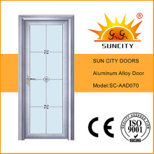 Puerta de baño de vidrio de aluminio para interiores Swing (SC-AAD070)